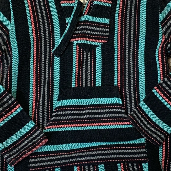 Striped Original Senior Lopez Baja Beach Hoodie Size Small Surfer Beach Mexican - Picture 11 of 11
